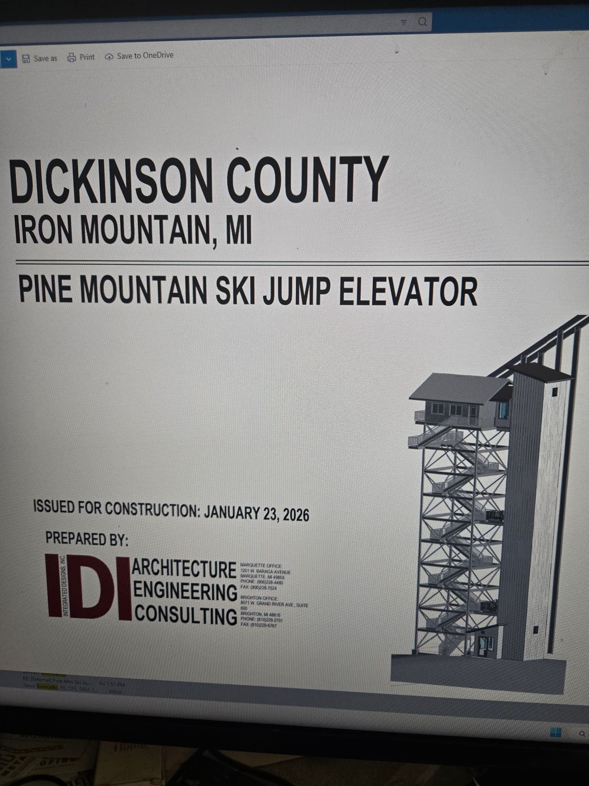 Gallery photos for Steel Fabrication for the Pine Mountain Ski Jump Elevator in Iron Mountain: Image #3