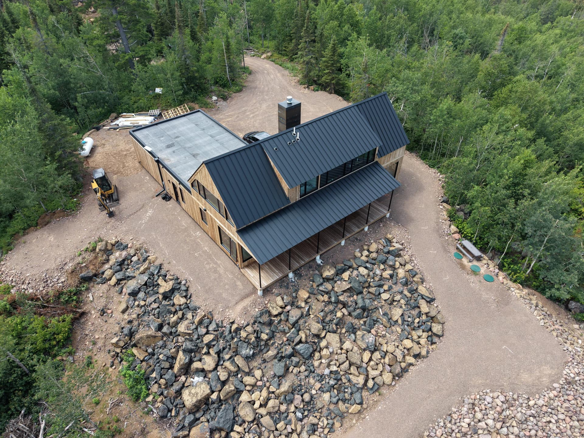 24-Gauge Mechanical Seam Metal Roof in Carbon on a New Build image