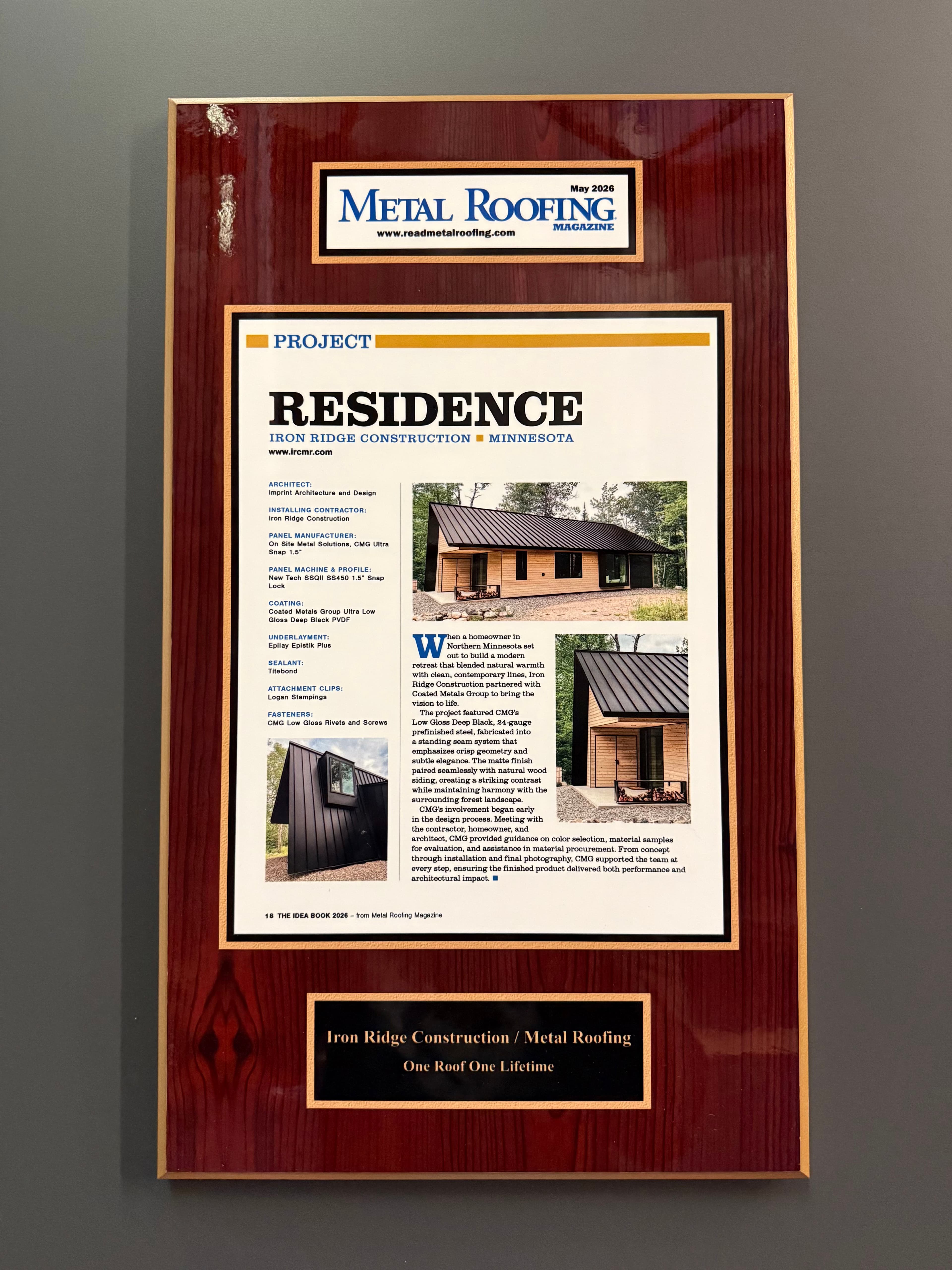 Project Our Ely Metal Roofing Project Got Featured in Metal Roofing Magazine image