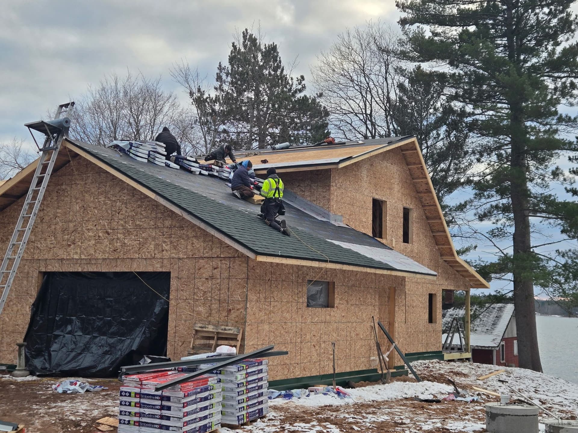 Installation of GAF Certanteed Asphalt Shingles in Cable Wisconsin image