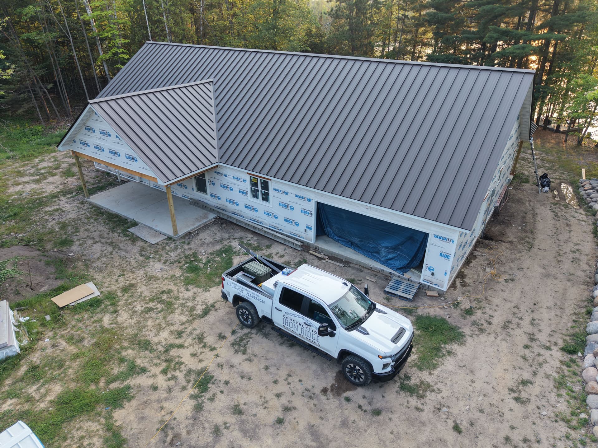 24 Gauge Mechanically Seamed Metal Roof on a New Lakeside Build image
